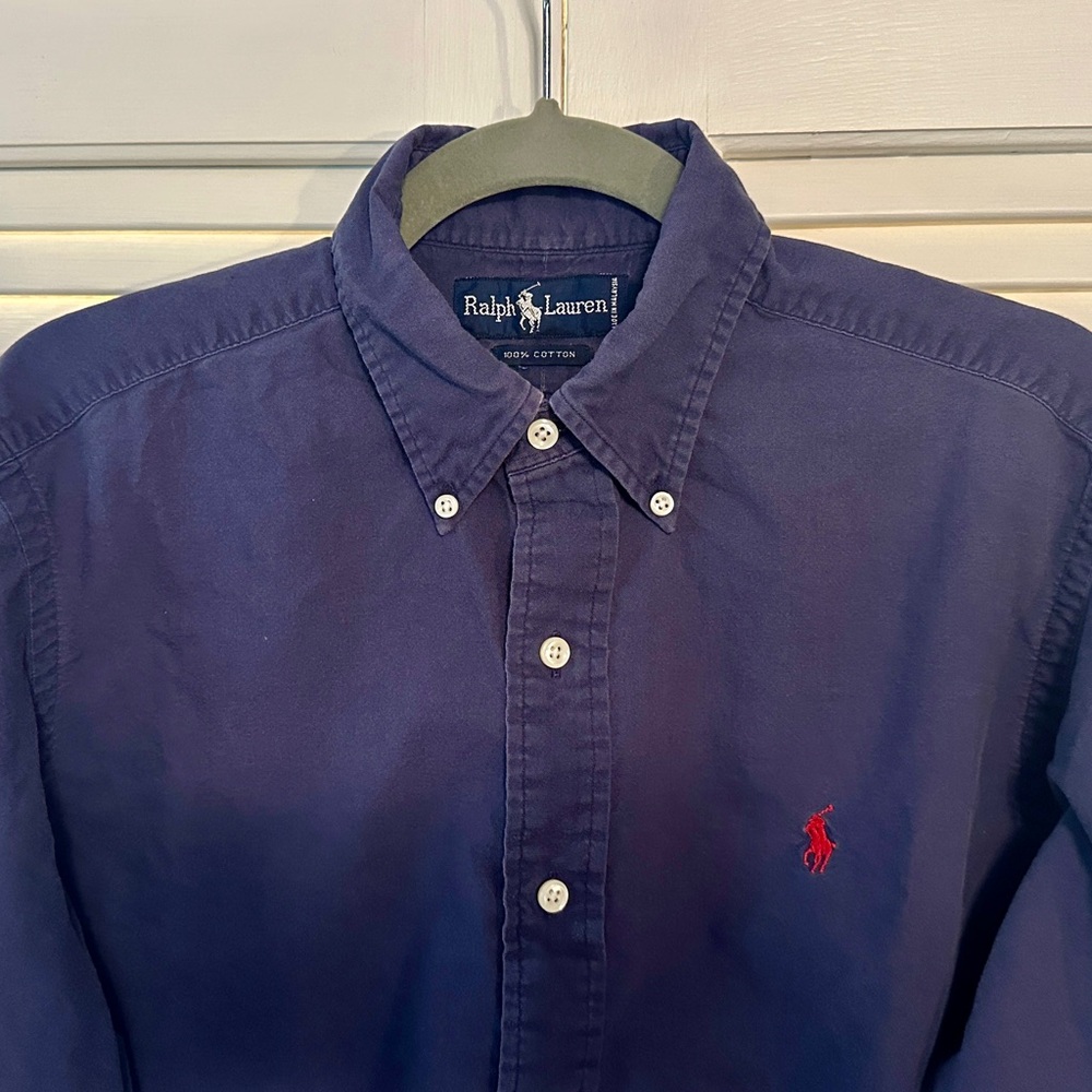 Polo Ralph Lauren Navy Cotton Button Up - Medium